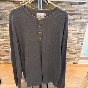 Goodfellow & Co Men's Charcoal Long Sleeve Henley